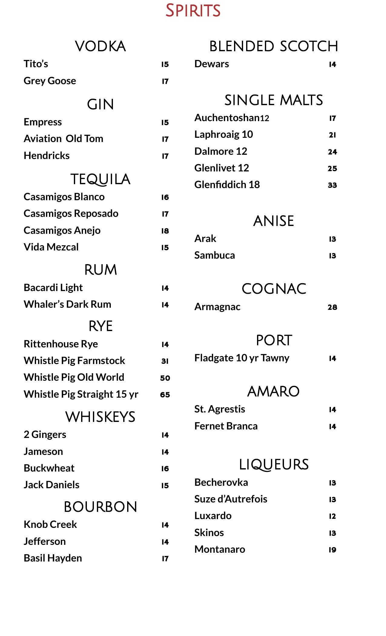 Bar Menu - Page 4